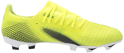 adidas Men's X GHOSTED.3 Soccer Shoe, Solar Yellow/Black/Team Royal Blue(Firm Ground), 8.5