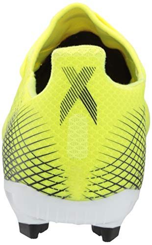 adidas Men's X GHOSTED.3 Soccer Shoe, Solar Yellow/Black/Team Royal Blue(Firm Ground), 8.5