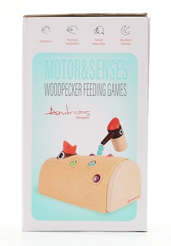 TOP BRIGHT Montessori Toys for 2 Year Old Girl and Boy Gifts, Fine Motor Skills Toddler Toys Age 2-4, Woodpecker Worm Toy Magnetic Bird Feeding Game