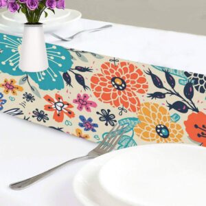 Aflyko Spring Flowers Table Runner Dining Table Decor 13" × 90"