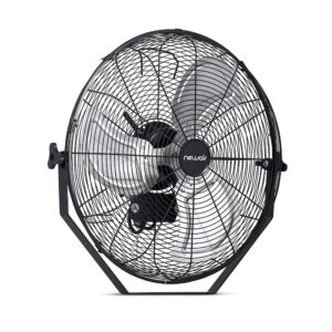 newair 18” outdoor high velocity wall mounted fan with 3 fan speeds and adjustable tilt head, nif18wbk01