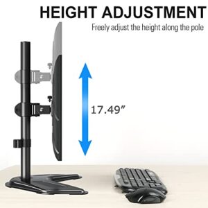 MOUNTUP Single Monitor Stands, Freestanding VESA Monitor Desk Mount fits 13'' to 32'' Computer Screen with Height Adjustable, Swivel, Tilt, Rotation, VESA 75x75 100x100 MU0023