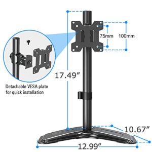 MOUNTUP Single Monitor Stands, Freestanding VESA Monitor Desk Mount fits 13'' to 32'' Computer Screen with Height Adjustable, Swivel, Tilt, Rotation, VESA 75x75 100x100 MU0023