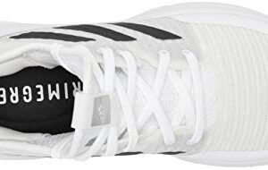 adidas Women's Crazyflight Mid Volleyball Shoe, White/Black/Grey, 8