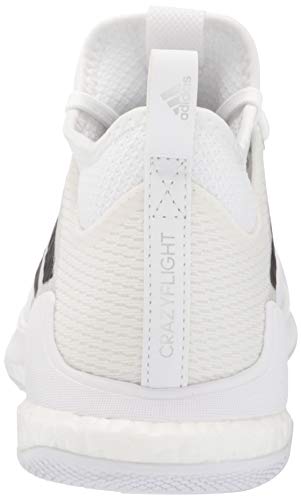 adidas Women's Crazyflight Mid Volleyball Shoe, White/Black/Grey, 8