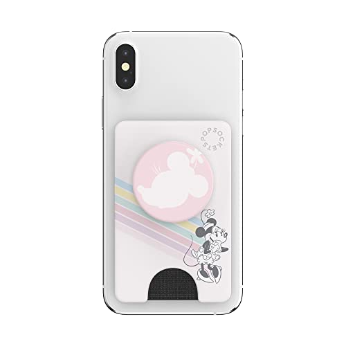 PopSockets Phone Wallet with Expanding Phone Grip, Phone Card Holder, Disney PopWallet - Minnie Rainbow