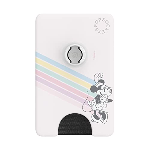 PopSockets Phone Wallet with Expanding Phone Grip, Phone Card Holder, Disney PopWallet - Minnie Rainbow