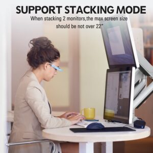 MOUNTUP Dual Monitor Desk Mount, Die-Cast Aluminum Fully Adjustable Double Monitor Arm with Gas Spring, Computer Monitor Stand Fits 2 Screen 17 to 32 inch - Each Arm Holds up to 17.6LBS, MU0024