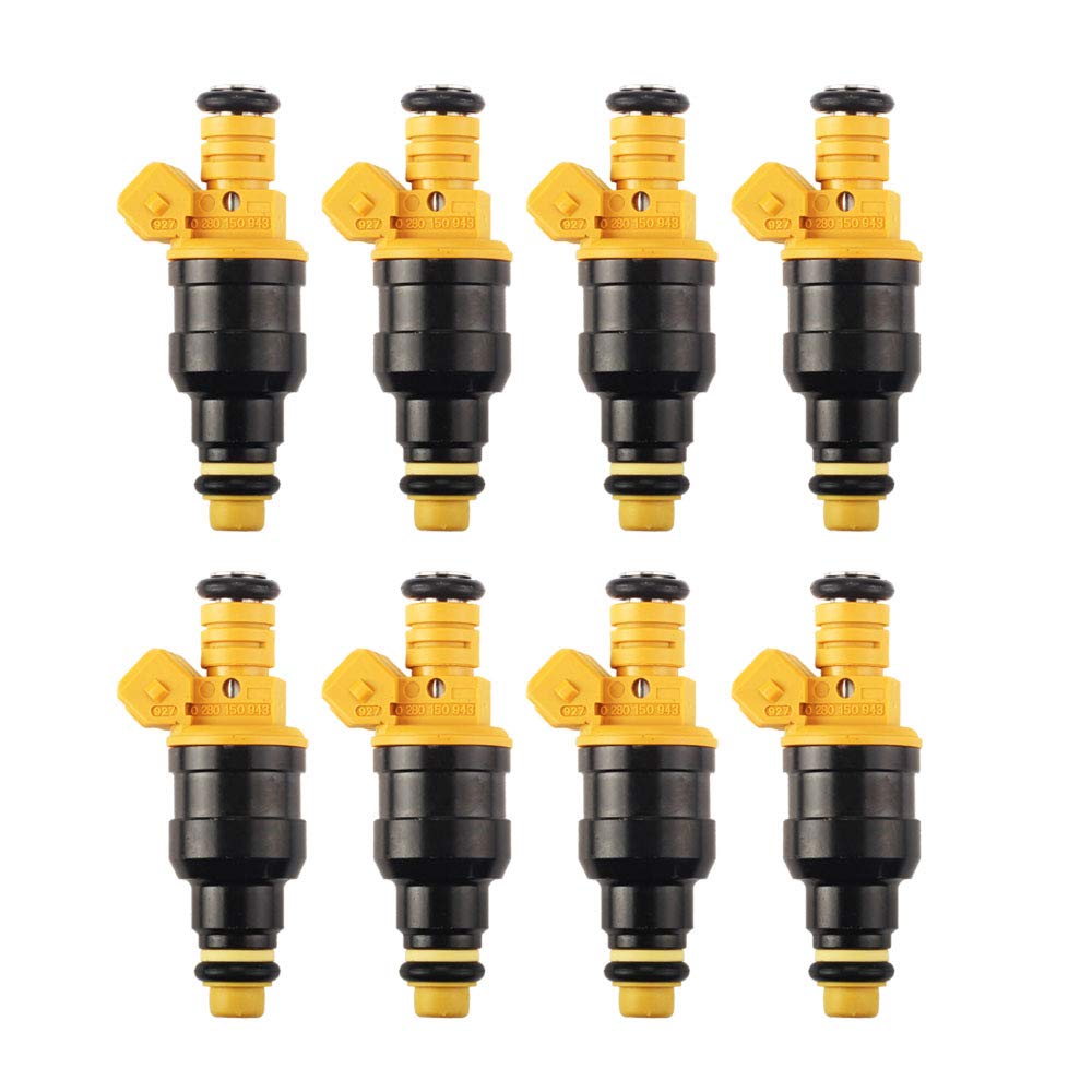 Dasbecan Fuel Injector Compatible with Ford Bronco Crown Victoria E150 E250 E350 Excursion Expedition F150 F250 F350 Mustang Thunderbird Lincoln Town Car 1986-2005 Replaces# 0280150943 Set of 8