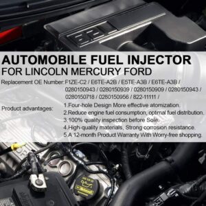 Dasbecan Fuel Injector Compatible with Ford Bronco Crown Victoria E150 E250 E350 Excursion Expedition F150 F250 F350 Mustang Thunderbird Lincoln Town Car 1986-2005 Replaces# 0280150943 Set of 8