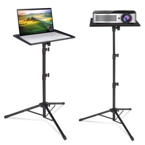 klvied projector tripod stand, universal laptop tripod stand, portable dj equipment stand, folding floor tripod stand, outdoor computer table stand for stage or studio, height adjustable 23 to 63 inch