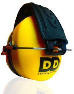 decibel defense professional safety ear muffs - 37db nrr - the highest rated & most comfortable ear protection for shooting & industrial use - professional hearing protection (safety yellow)