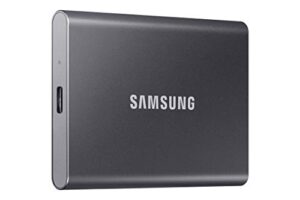 samsung t7 portable ssd, 500gb external solid state drive, speeds up to 1,050mb/s, usb 3.2 gen 2, reliable storage for gaming, students, professionals, mu-pc500t/am, gray