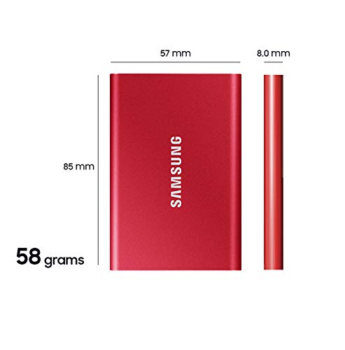 SAMSUNG T7 Portable SSD, 500GB External Solid State Drive, Speeds Up to 1,050MB/s, USB 3.2 Gen 2, Reliable Storage for Gaming, Students, Professionals, MU-PC500T/AM, Gray