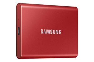 samsung t7 500gb, portable ssd, up to 1050mb/s, usb 3.2 gen2, gaming, students, & professionals, external solid state drive (mu-pc2t0r/am), red
