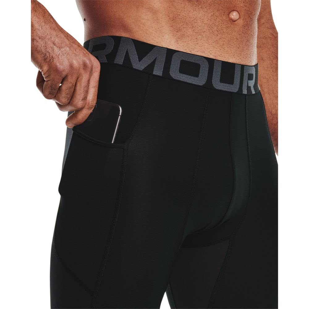 Under Armour Men's Armour HeatGear 3/4 Leggings , Black (001)/Pitch Gray, Large