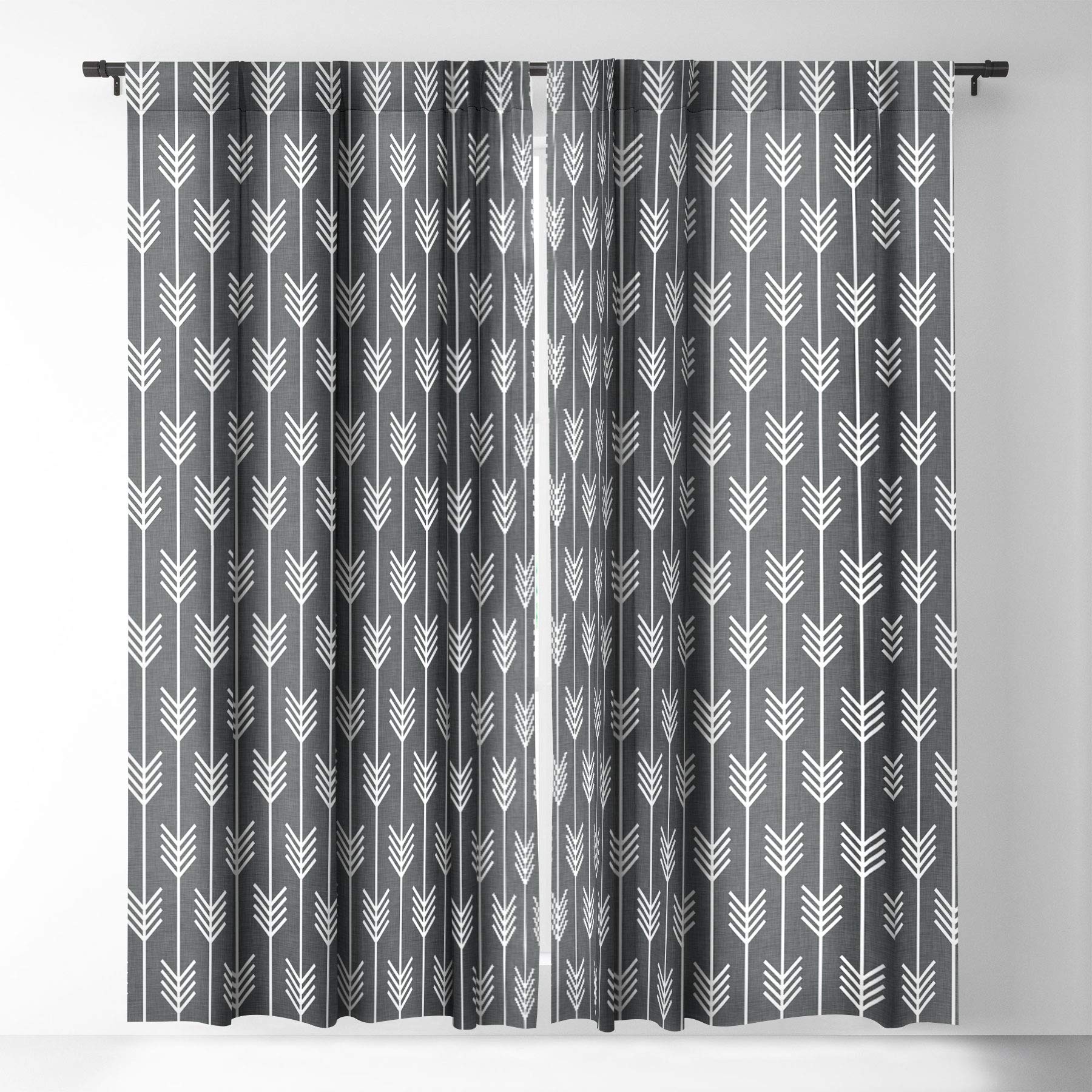 Deny Designs - 57458-bowc01 Holli Zollinger Arrows Grey Blackout Window Curtain, 50" x 84"