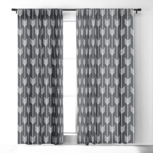 Deny Designs - 57458-bowc01 Holli Zollinger Arrows Grey Blackout Window Curtain, 50" x 84"