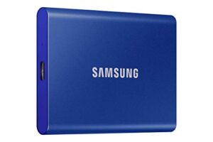 samsung t7 portable ssd, 500gb external solid state drive, speeds up to 1,050mb/s, usb 3.2 gen 2, reliable storage for gaming, students, professionals, mu-pc500h/am, blue