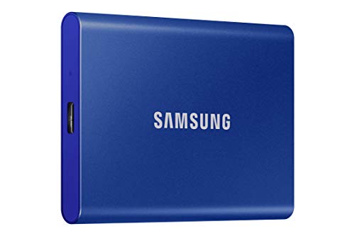 SAMSUNG T7 Portable SSD, 500GB External Solid State Drive, Speeds Up to 1,050MB/s, USB 3.2 Gen 2, Reliable Storage for Gaming, Students, Professionals, MU-PC500H/AM, Blue