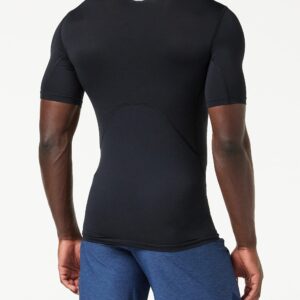 Under Armour Men's Armour HeatGear Compression Short-Sleeve T-Shirt , Black (001)/White, Large