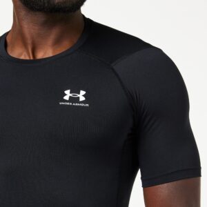 Under Armour Men's Armour HeatGear Compression Short-Sleeve T-Shirt , Black (001)/White, Large