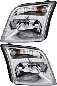compatible with ford transit connect headlights lamps set 2010 2011 2012 2013 halogen driver and passenger side