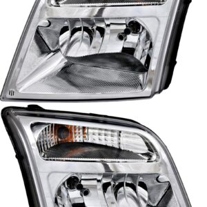 Compatible with Ford Transit Connect Headlights Lamps Set 2010 2011 2012 2013 Halogen Driver and Passenger Side