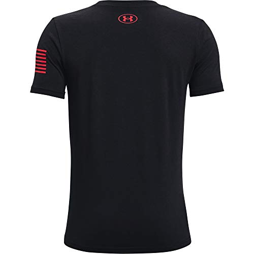 Under Armour Boys' Freedom Pth T-Shirt , Black (001)/Red , Youth Large