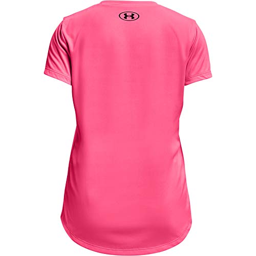 Under Armour Tech Graphic Print Fill Big Logo Long Sleeve T-shirt, Cerise/Black, Youth X-Large