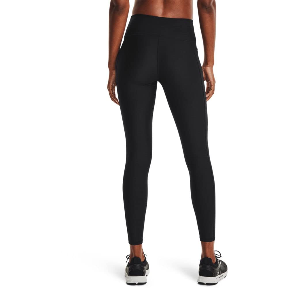 Under Armour Womens HeatGear Armour High No-Slip Waistband Pocketed Leggings , Black (001)/White , X-Small