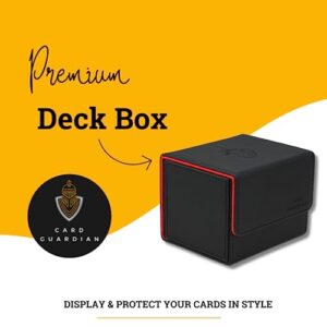 Card Guardian - Premium Deck Box (Black) for 100+ Cards for Trading Card Games Compatible with Magic the gathering (MTG), Commander Deck, Yugioh Deck Box, Pokemon TCG, Sports Card Storage Boxes