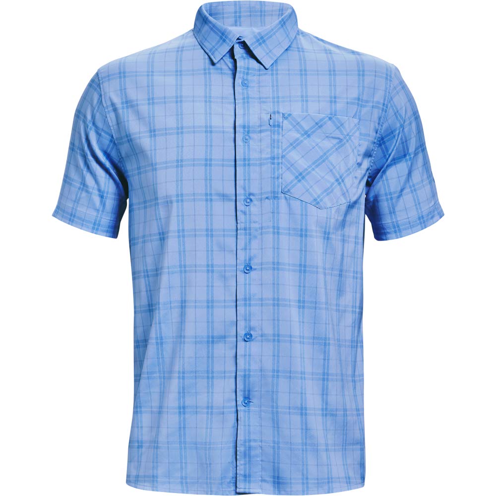 Under Armour High Tide Plaid Short Sleeve T-shirt, Carolina Blue/Pure, Small