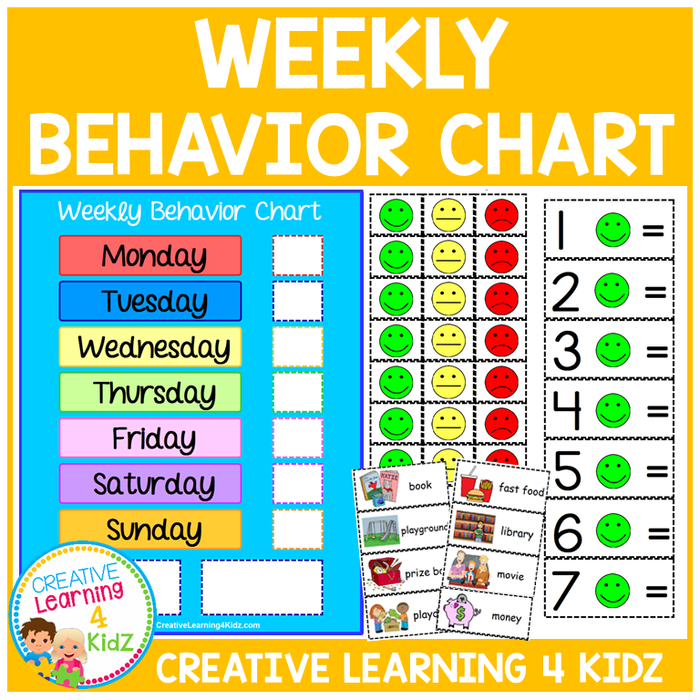 Weekly Behavior Chart Reward Visual