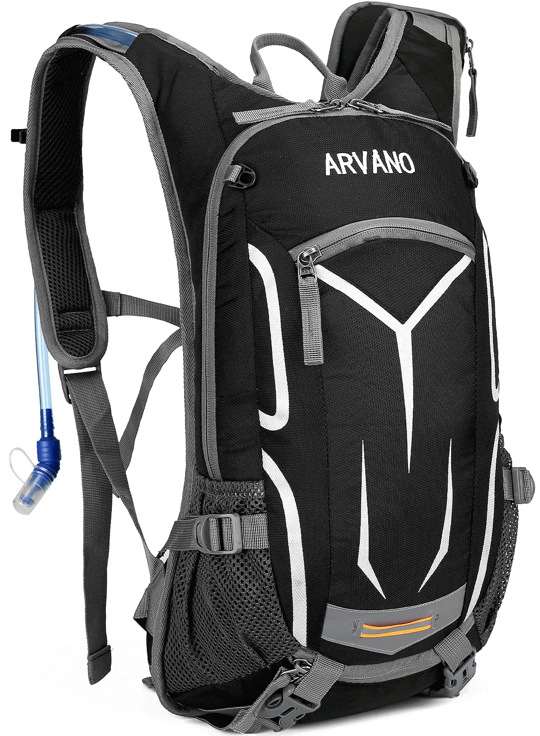 Arvano Cycling Backpack Bike Hydration Pack, Mountain Biking Backpack, Small Bicycle Riding Daypack with 2L Water Bladder, for Hiking, Skiing, MTB (Black)