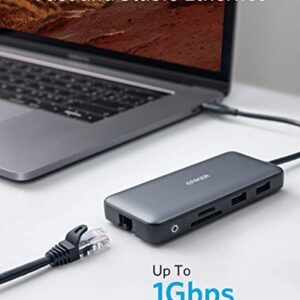 Anker 553 USB-C Hub, 8-in-1 USB C Dock, Dual 4K HDMI USB C to USB Adapter, 1 Gbps Ethernet USB Hub, 100W Power Delivery, SD Card Reader for MacBook Pro, XPS and More