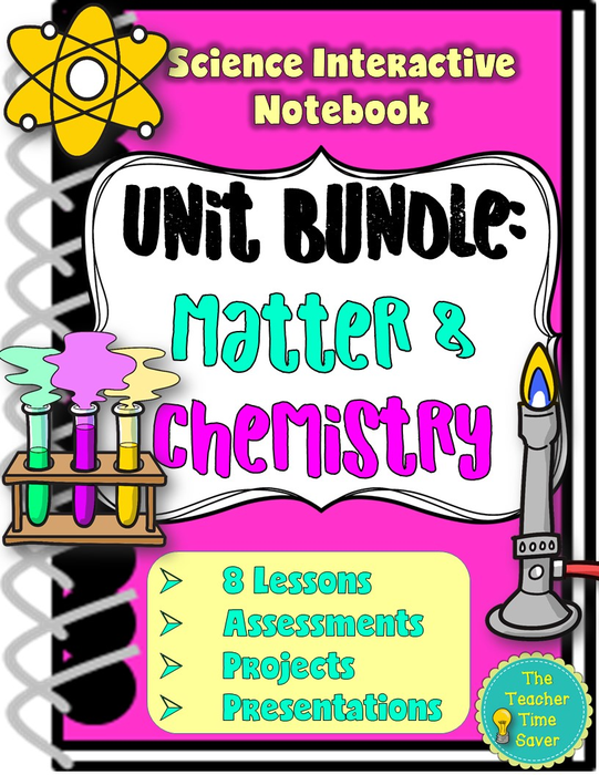 Matter Unit Physical Science Workbook Curriculum-- Grades 4-10, Interactive Science Notebook