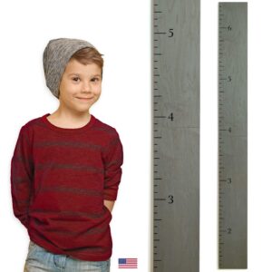 headwaters studio wood growth chart for wall - growth chart wood growth chart for kids wooden ruler growth chart child height wall chart grow chart for wall kids wall ruler height chart-modern gray