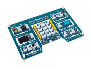 seeed studio grove beginner kit for arduino, arduino starter kit all-in-one for steam teaching, arduino uno compatible board with 10 sensors and 12 projects with free course.