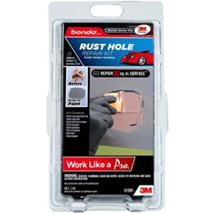 3M Bondo Rust Hole Repair Kit, Paintable, Permanent, Non-Shrinking, 1 Kit (31591)