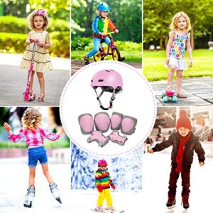 LANOVAGEAR Kids Helmet Knee Pads Ages 2-8, Adjustable Toddler Bike Helmet Knee Elbow Wrist Pads for Skating Scooter Roller Skates Cycling Bicycle