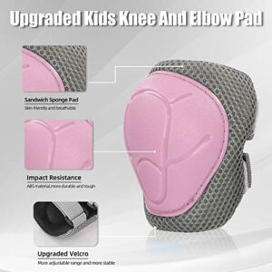 LANOVAGEAR Kids Helmet Knee Pads Ages 2-8, Adjustable Toddler Bike Helmet Knee Elbow Wrist Pads for Skating Scooter Roller Skates Cycling Bicycle