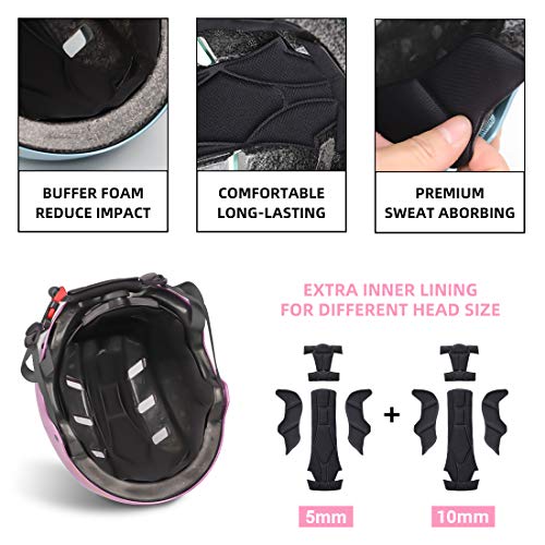 LANOVAGEAR Kids Helmet Knee Pads Ages 2-8, Adjustable Toddler Bike Helmet Knee Elbow Wrist Pads for Skating Scooter Roller Skates Cycling Bicycle