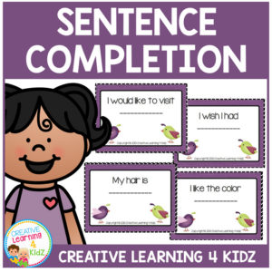 sentence completion cards