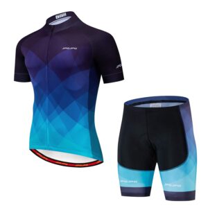 Men Cycling Jersey Set Bike Short Sleeve Shirt Tops+5D Padded Shorts S-3XL