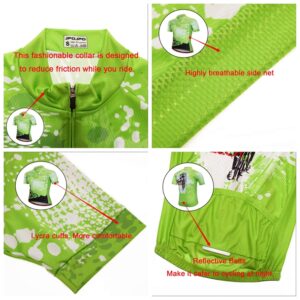 Men Cycling Jersey Set Bike Short Sleeve Shirt Tops+5D Padded Shorts S-3XL