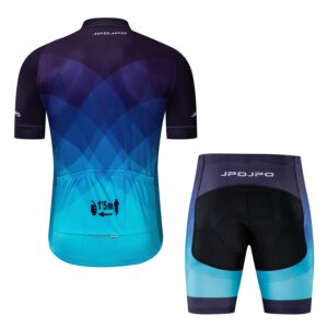 Men Cycling Jersey Set Bike Short Sleeve Shirt Tops+5D Padded Shorts S-3XL