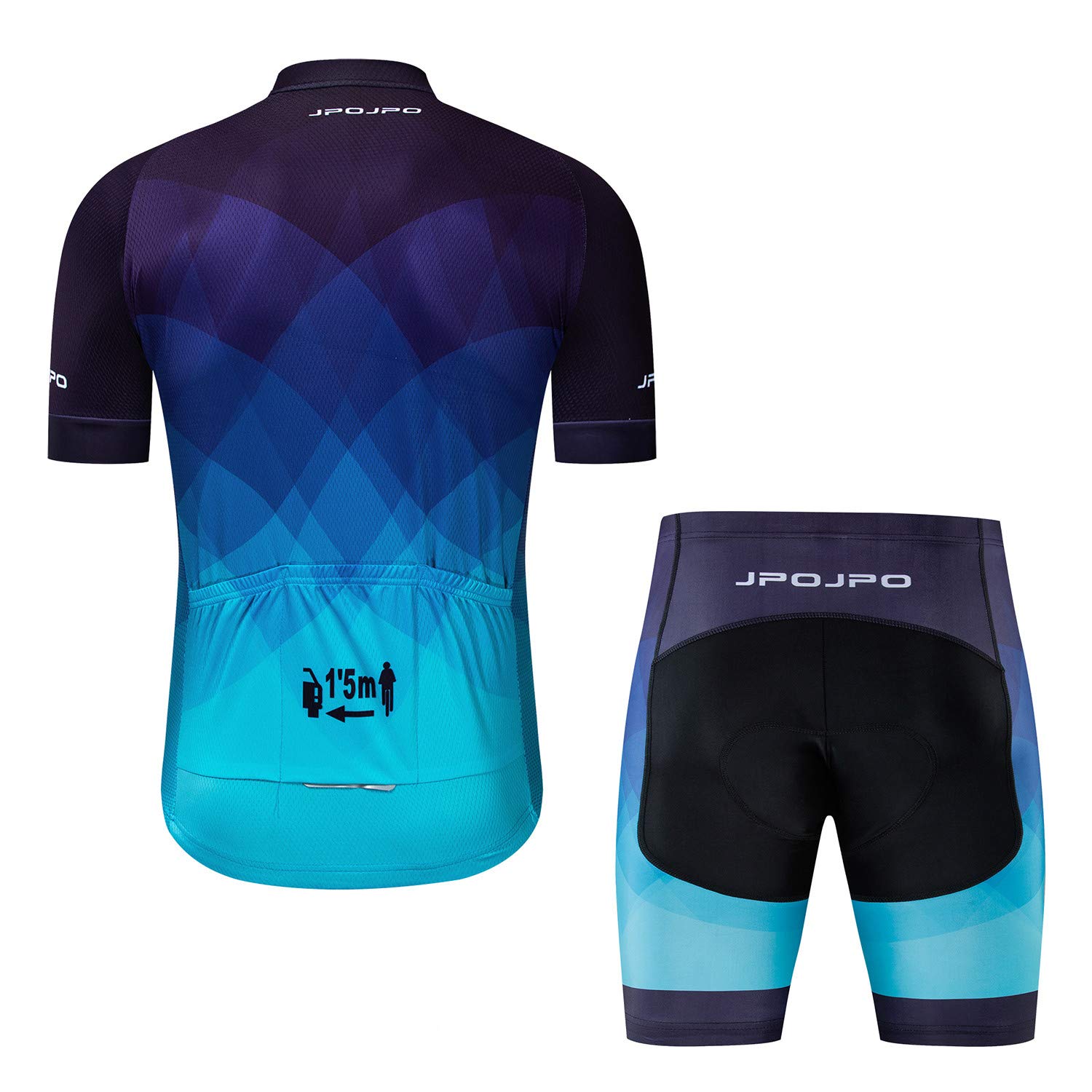 Men Cycling Jersey Set Bike Short Sleeve Shirt Tops+5D Padded Shorts S-3XL