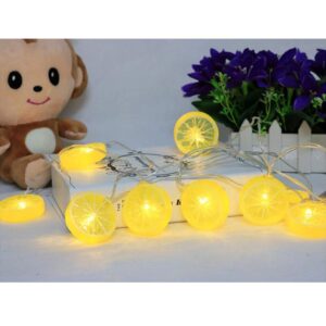 LED Lights Lemon String Lights with 3m 20 LED Lamp Beads Decorative Lights Fairy Lights for Indoor Outdoor Home Bedroom Wall Deck Garden Backyard Party Decor