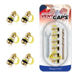 magicfour fuel gas can vent caps, 6 pack fuel gas tank vent caps gas can replacement vent plug gas jug vent caps for gas fuel water can jug to allow faster flowing